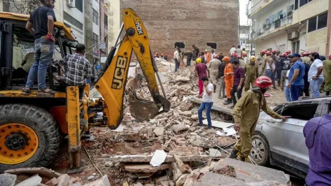 Five-storey building collapses in Delhi; six dead