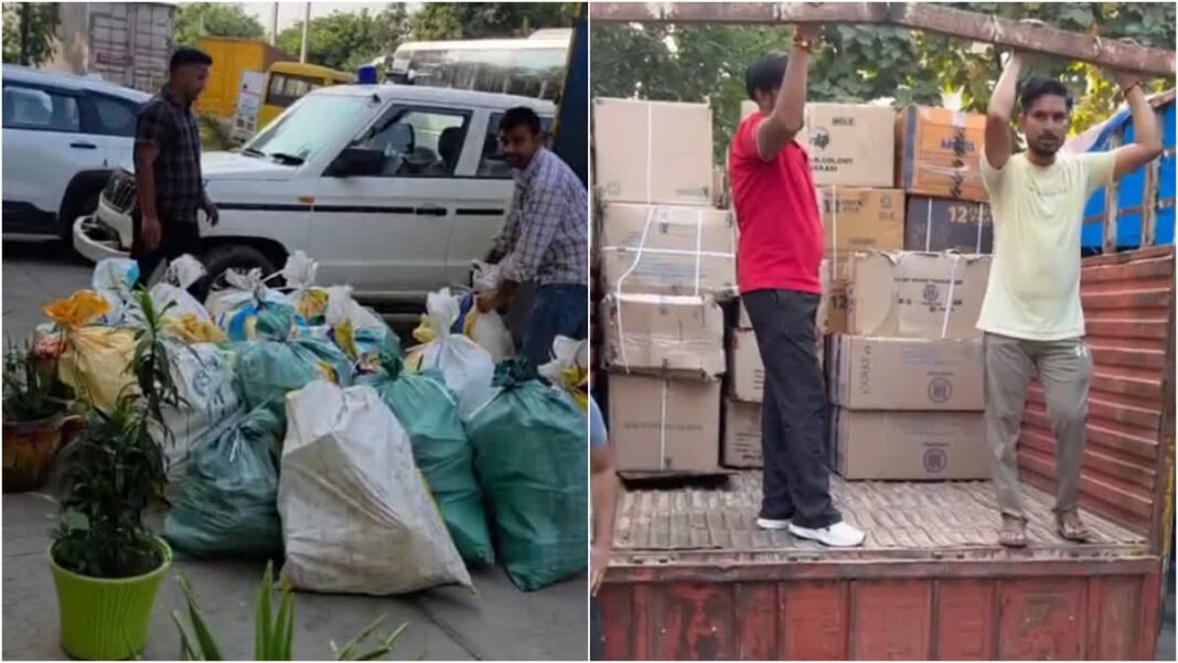 Raid on an illegal firecracker warehouse in Faridabad; over 7 tonnes of stock seized; storage was being operated using an expired license.